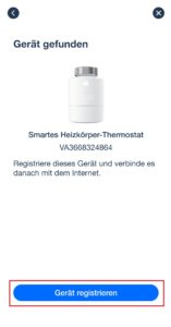 Tado Smartes Heizkörper-Thermostat hinzufügen